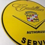 Vintage Cadillac Service Sign – Gas Dealership Sales Automobiles Porcelain Sign - Image 6