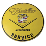 Vintage Cadillac Service Sign – Gas Dealership Sales Automobiles Porcelain Sign