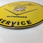 Vintage Cadillac Service Sign – Gas Dealership Sales Automobiles Porcelain Sign - Image 10