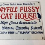 Vintage Cat House Sign – Basement Room Bed for Sale Gas Service Saloon Sign - Image 2