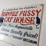 Vintage Cat House Sign – Basement Room Bed for Sale Gas Service Saloon Sign - Image 4