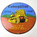 Vintage Caterpillar Sign – Automobilia Tractors Service Gas Pump Porcelain Sign - Image 15