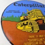 Vintage Caterpillar Sign – Automobilia Tractors Service Gas Pump Porcelain Sign - Image 6
