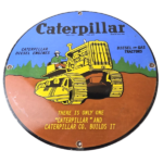 Vintage Caterpillar Sign – Automobilia Tractors Service Gas Pump Porcelain Sign