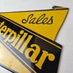 Vintage Caterpillar Sign – Gas Pump Automotive Sales & Service Porcelain Sign - Image 12