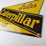 Vintage Caterpillar Sign – Gas Pump Automotive Sales & Service Porcelain Sign - Image 13