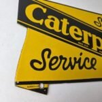 Vintage Caterpillar Sign – Gas Pump Automotive Sales & Service Porcelain Sign - Image 6