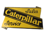Vintage Caterpillar Sign – Gas Pump Automotive Sales & Service Porcelain Sign
