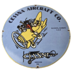 Vintage Cessna Aircraft Sign – Mickey Mouse Gas Airplane Porcelain Sign
