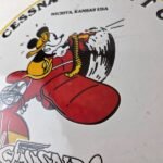 Vintage Cessna Aircraft Sign – Mickey Mouse Gas Pump Airplane Porcelain Sign - Image 4