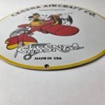 Vintage Cessna Aircraft Sign – Mickey Mouse Gas Pump Airplane Porcelain Sign - Image 10