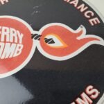 Vintage Cherry Bomb Sign – Auto Mechanic Exhaust Gas Pump Hot Rod Porcelain Sign - Image 4