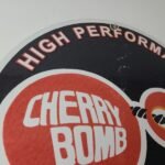 Vintage Cherry Bomb Sign – Auto Mechanic Exhaust Gas Pump Hot Rod Porcelain Sign - Image 5