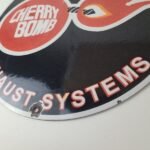 Vintage Cherry Bomb Sign – Auto Mechanic Exhaust Gas Pump Hot Rod Porcelain Sign - Image 10