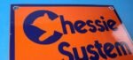 Vintage Chessie System Railroad Sign – Porcelain Model Train Station Hobby Sign - Image 5