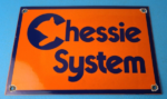 Vintage Chessie System Railroad Sign – Porcelain Model Train Station Hobby Sign