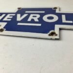 Vintage Chevrolet Bowtie Porcelain Sign – Blue White Logo Emblem Sign - Image 10