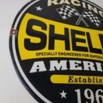 Vintage Chevrolet Porcelain Sign – American Shelby Service Gas Pump Racing Sign - Image 6
