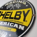 Vintage Chevrolet Porcelain Sign – American Shelby Service Gas Pump Racing Sign - Image 9