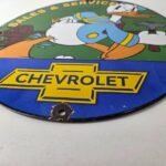 Vintage Chevrolet Sign – Automobilia Donald Duck Garage Porcelain Gas Pump Sign - Image 10