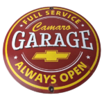 Vintage Chevrolet Sign – Camaro Automobile Garage Mechanic Porcelain Sign