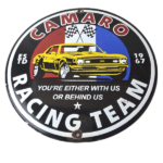 Vintage Chevrolet Sign – Camaro Automobile Racing Team Motors Porcelain Sign