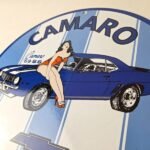 Vintage Chevrolet Sign – Porcelain Camaro 69 SS Gas Pump Auto Pinup Girl Sign - Image 12