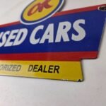 Vintage Chevrolet Sign – Used Cars Automobile Motors Gas Pump Porcelain Sign - Image 14