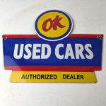 Vintage Chevrolet Sign – Used Cars Automobile Motors Gas Pump Porcelain Sign - Image 15
