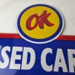 Vintage Chevrolet Sign – Used Cars Automobile Motors Gas Pump Porcelain Sign - Image 3