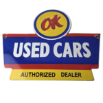 Vintage Chevrolet Sign – Used Cars Automobile Motors Gas Pump Porcelain Sign - Image 2