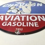Vintage Chevron Gasoline Sign – Aviation Gas Motor Oil Auto Pump Porcelain Sign - Image 10