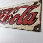 Vintage Coca Cola Porcelain Sign – Advertising Gas Pump Shop Soda Sales Sign - Image 13