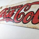 Vintage Coca Cola Porcelain Sign – Advertising Gas Pump Shop Soda Sales Sign - Image 14