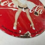 Vintage Coca Cola Porcelain Sign – Beverage Gas Pump Bottling Service Soda Sign - Image 11