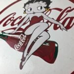 Vintage Coca Cola Sign – Betty Boop Bottle Doll Gas Pump Porcelain Sign - Image 4