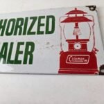 Vintage Coleman Sales Sign – Gas Auto Dealer Garage Shop Porcelain Sign - Image 4