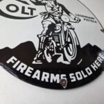 Vintage Colt Firearms Porcelain Sign – Guns Motorcycle Gas Service Pump Sign - Image 11