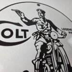Vintage Colt Firearms Porcelain Sign – Guns Motorcycle Gas Service Pump Sign - Image 5