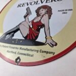 Vintage Colt Porcelain Sign – Pistols Revolvers Ammo Gas Pump Ad Sign - Image 14