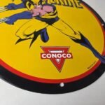 Vintage Conoco Gasoline Porcelain Sign – Wolverine X-Men Comics Gas Pump Sign - Image 11