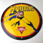 Vintage Conoco Gasoline Porcelain Sign – Wolverine X-Men Comics Gas Pump Sign - Image 15