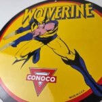 Vintage Conoco Gasoline Porcelain Sign – Wolverine X-Men Comics Gas Pump Sign - Image 4