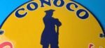 Vintage Conoco Gasoline Sign – Porcelain Service Gas Pump Sign - Image 13