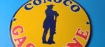 Vintage Conoco Gasoline Sign – Porcelain Service Gas Pump Sign - Image 4
