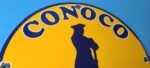 Vintage Conoco Gasoline Sign – Porcelain Service Gas Pump Sign - Image 5