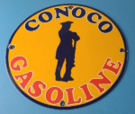 Vintage Conoco Gasoline Sign – Porcelain Service Gas Pump Sign - Image 2