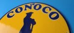 Vintage Conoco Gasoline Sign – Porcelain Service Gas Pump Sign - Image 8