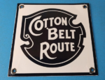 Vintage Cotton Belt Route Railroad Sign – Trains Railway Porcelain Gas Pump Sign