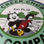 Vintage Creek Chub Bait Caster Sign – Gas Pump Felix Fishing Porcelain Pump Sign - Image 12
